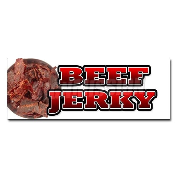 BEEF JERKY DECAL sticker meat dried spices dehydrated salted smoked, D-24 Beef Jerky